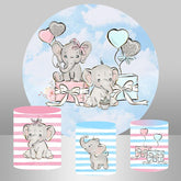 Rosa Und Blau Elefant Runden Hintergrund Für Baby Dusche